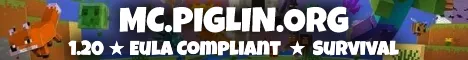 Piglin Minecraft Java server banner