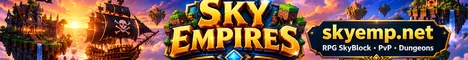 Sky empires Minecraft Java server banner