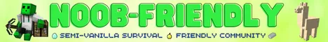 Noob Friendly Minecraft Java server banner