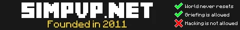 Simpvp Minecraft Java server banner