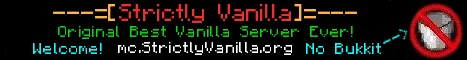 Strictlyvanilla Minecraft Java server banner
