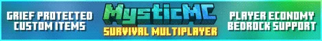 MysticMC Minecraft Java server banner